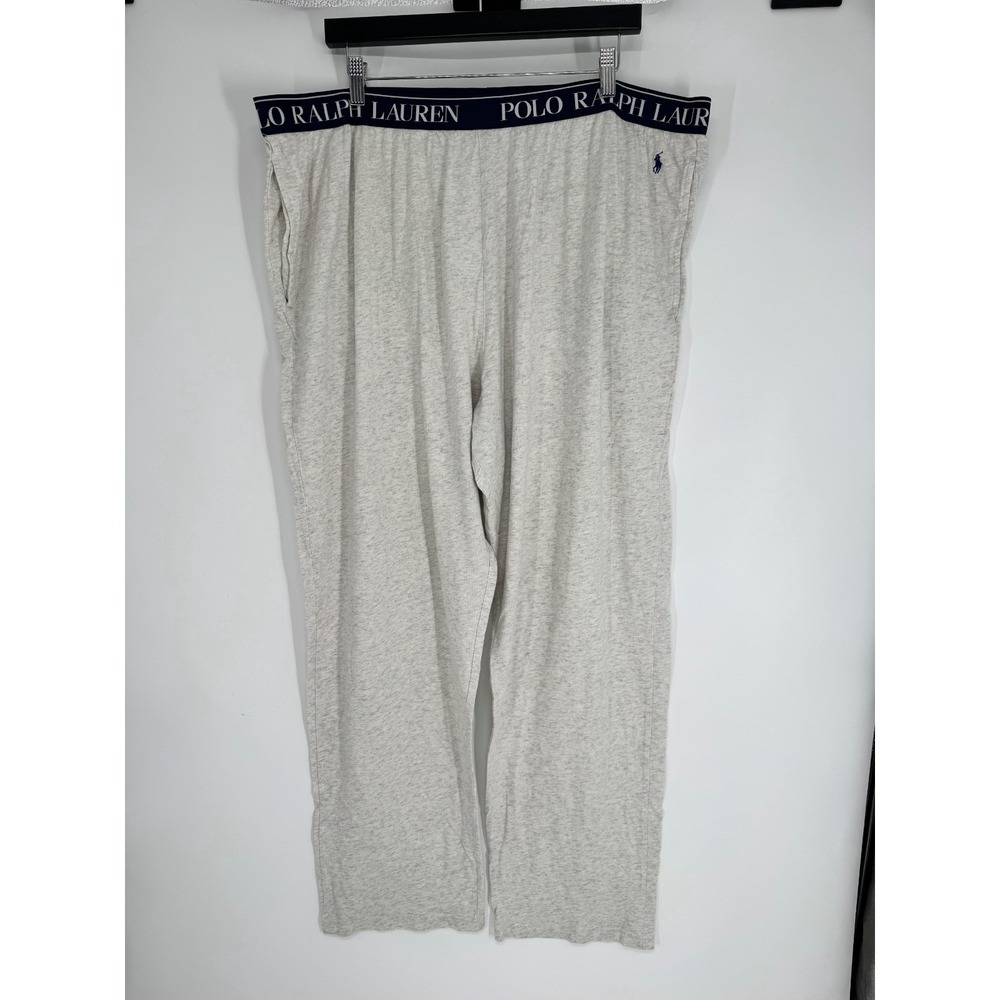 Polo Ralph Lauren Lounge Pajama Pants Men 4XL Grey Drawstring Baggy Straight Leg